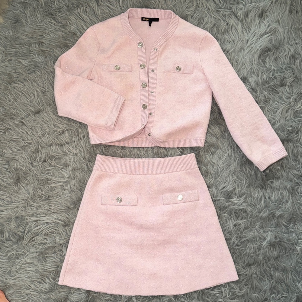 Maje Light Pink Knit Top